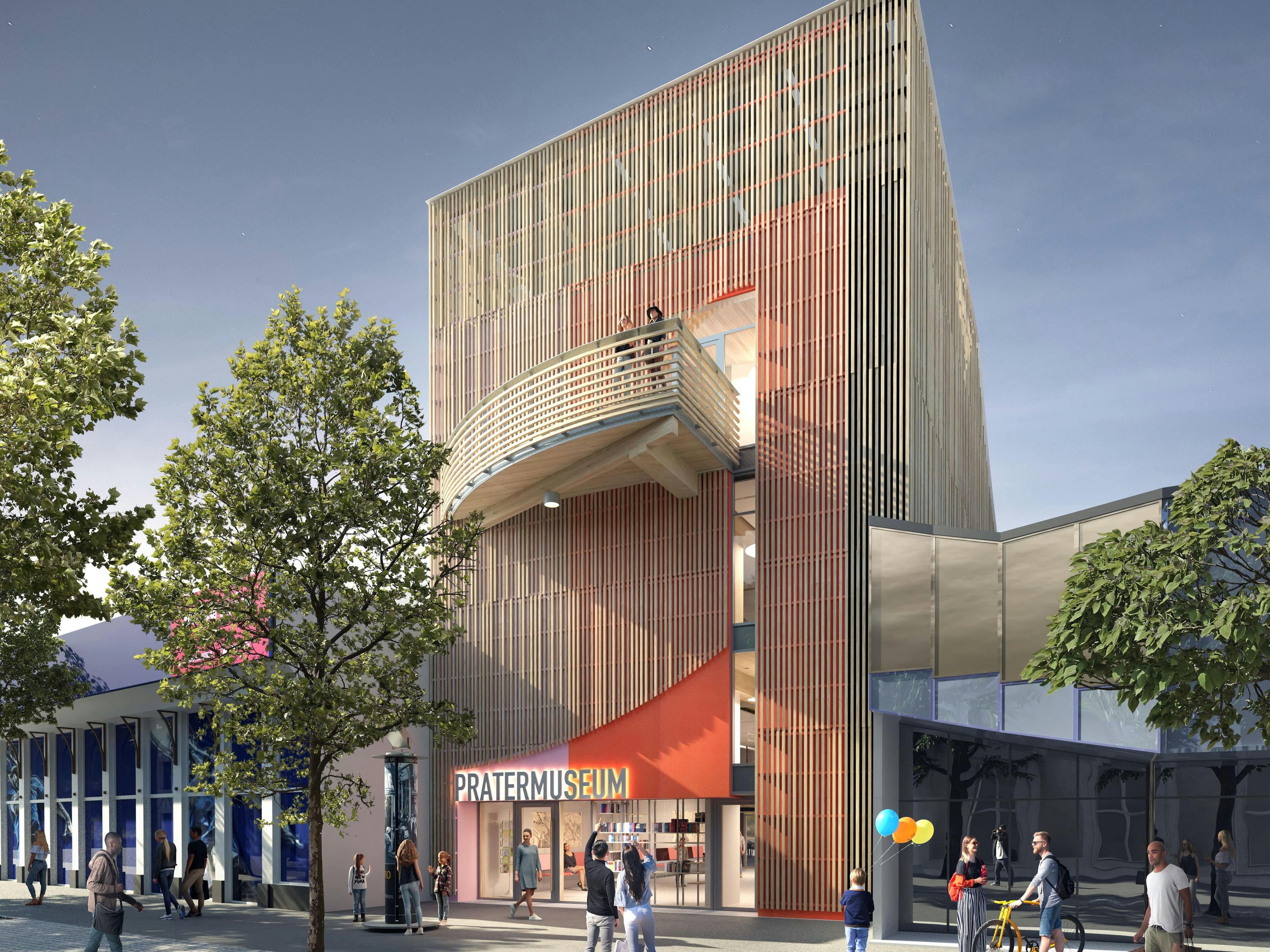 Ein "Landmark" mitten im Zentrum des Wurstelpraters: So soll das neue Pratermuseum aussehen.