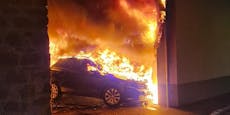 Feuersbrunst beim AMS – Auto geht in Flammen auf