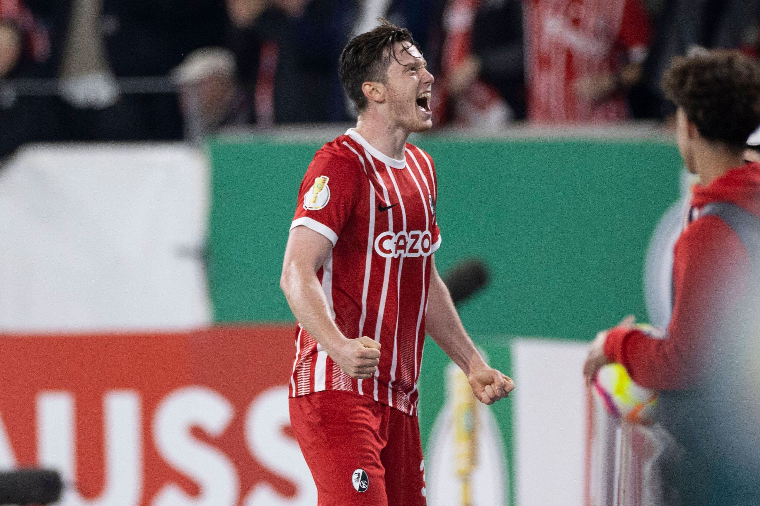 Michael Gregoritsch rettet den SC Freiburg im DFB-Pokal.