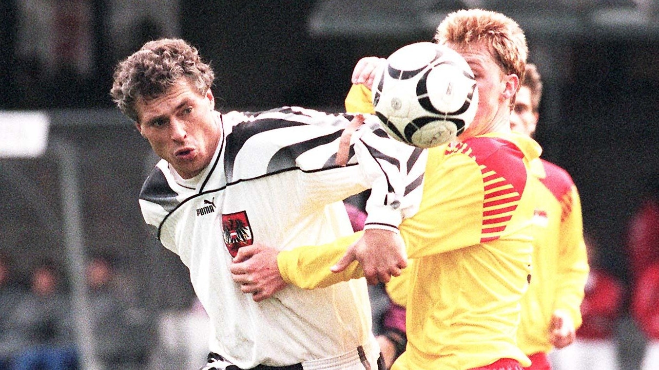 Toni Polster bei einem seiner offiziell xxx Länderspiele.