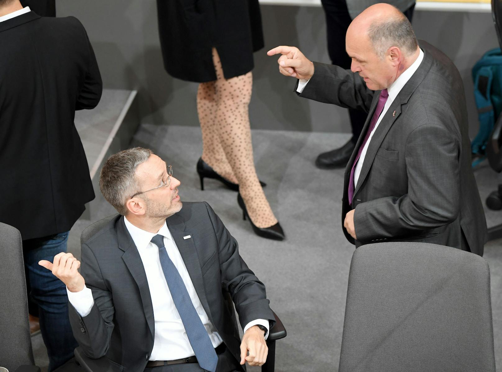 FPÖ-Chef Herbert Kickl (links), Wolfgang Sobotka (rechts im Bild) - er ist Erster Nationalratspräsident