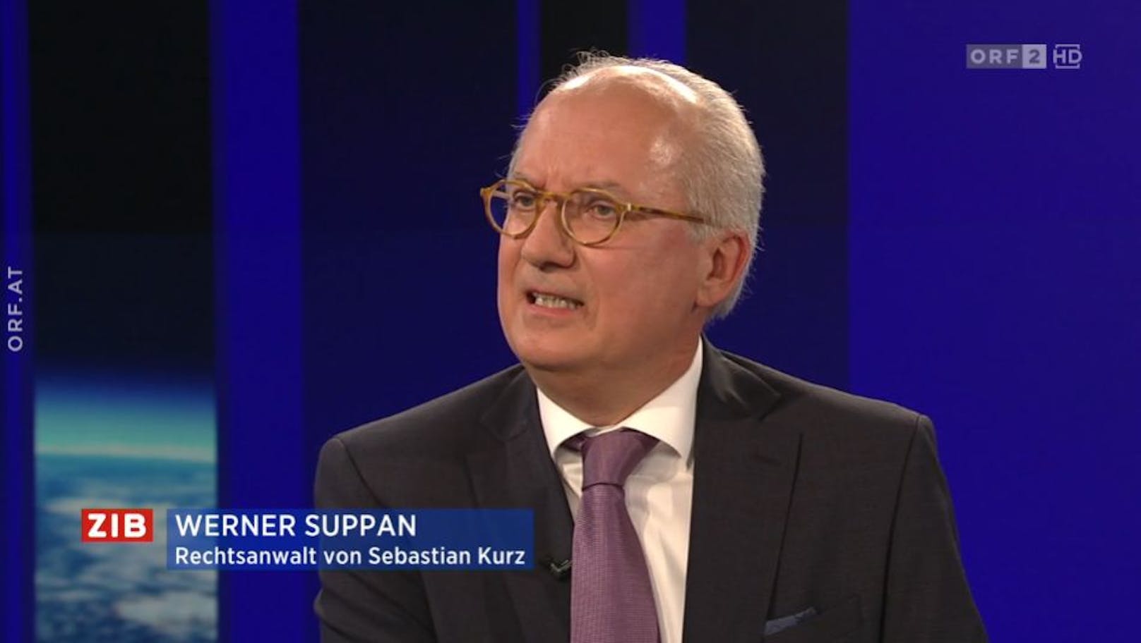 Kurz-Anwalt Werner Suppan am 19. Oktober 2022 in der ZIB2 mit Martin Thür.