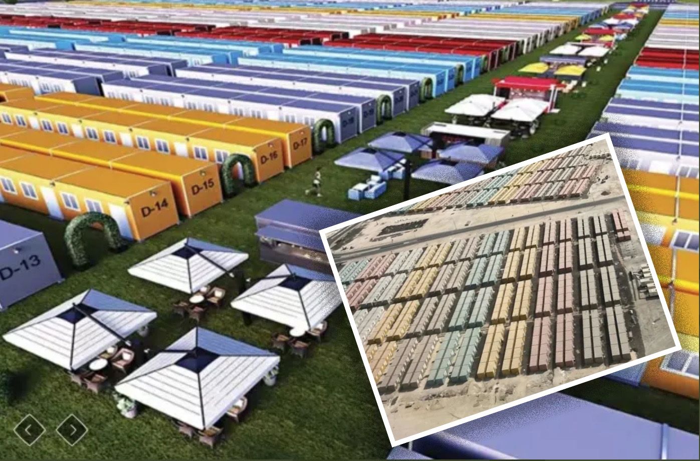 So soll das Container-Dorf in Katar wirklich aussehen.