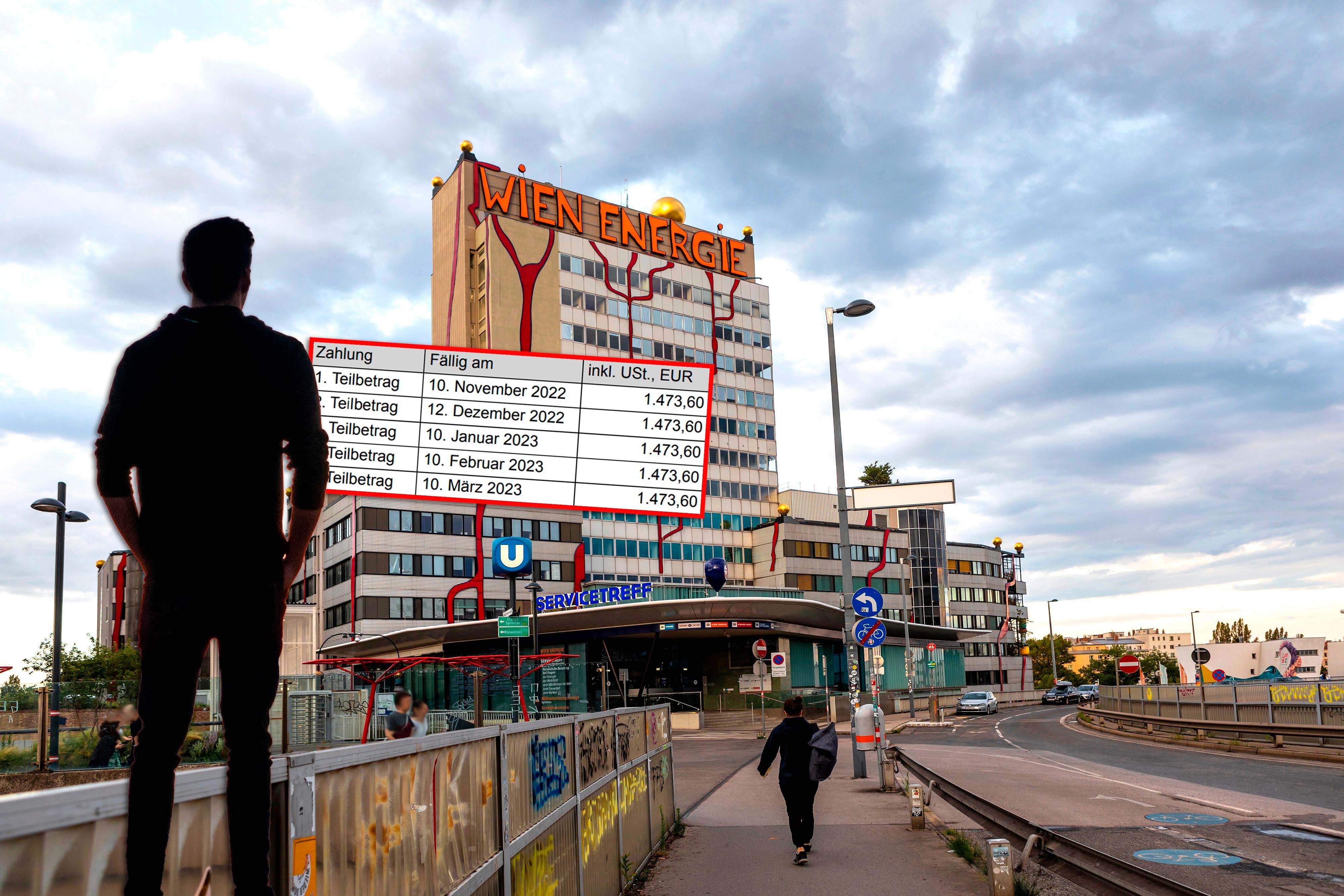 Wien Energie verlangt von Andreas knapp 1.500 Euro im Monat