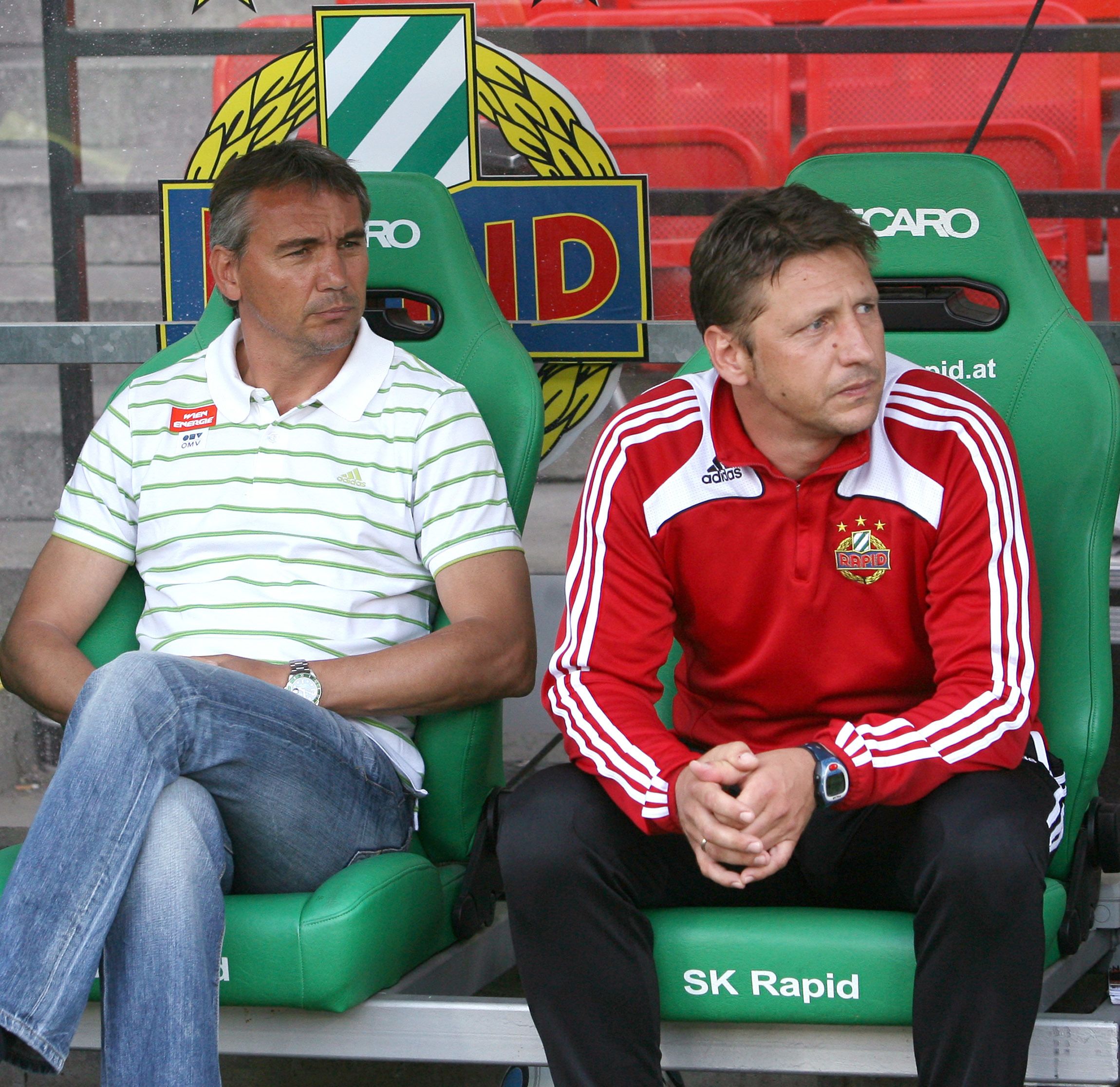 2009 bei Rapid noch Kollegen: Coach Peter Pacult (l.) und sein 