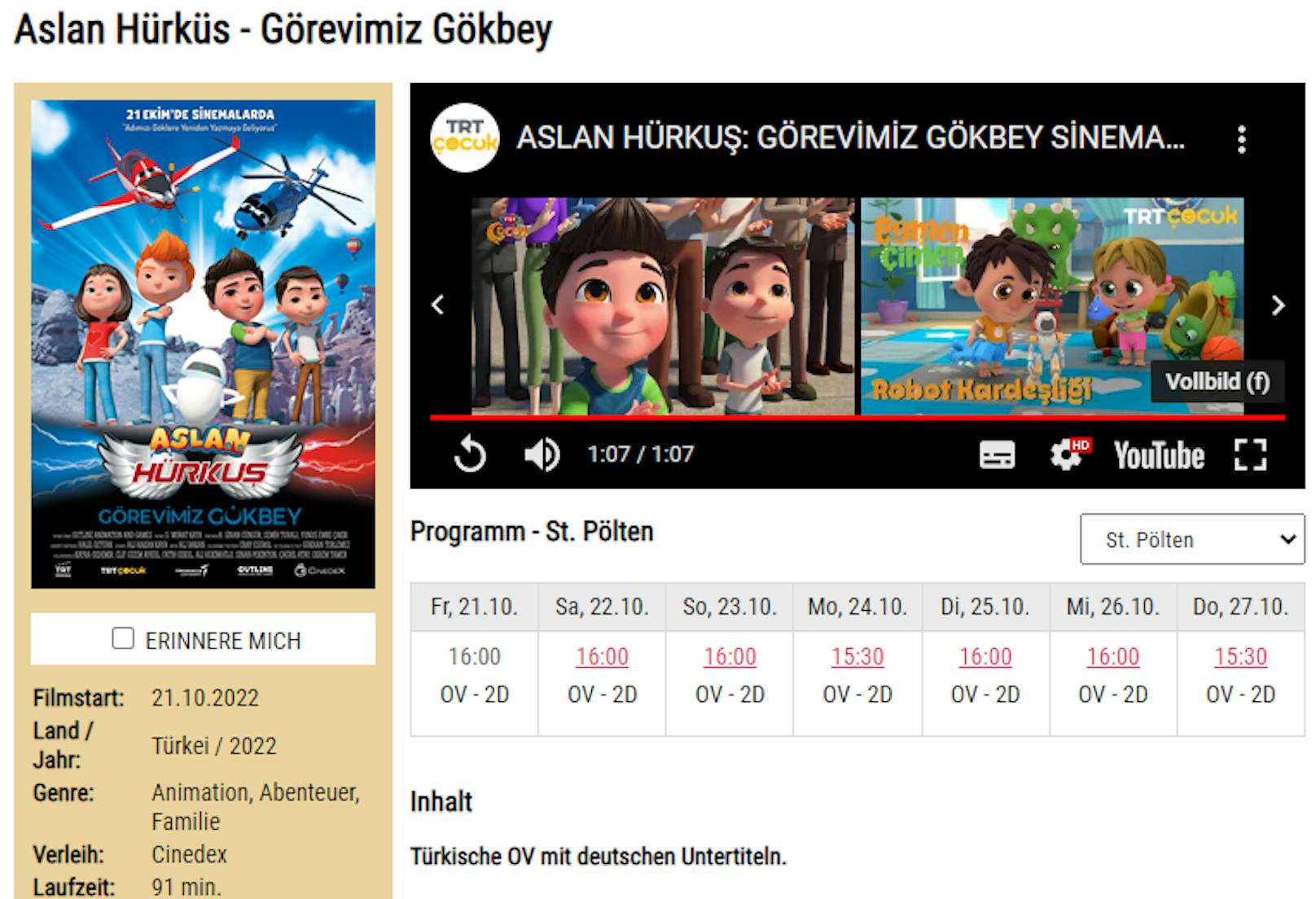 Der türkische Animationsfilm feierte Premiere in St. Pölten.