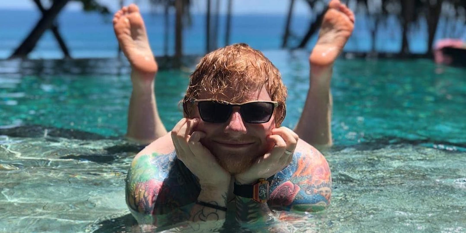 Hier genießt Ed Sheeran seinen Urlaub.
