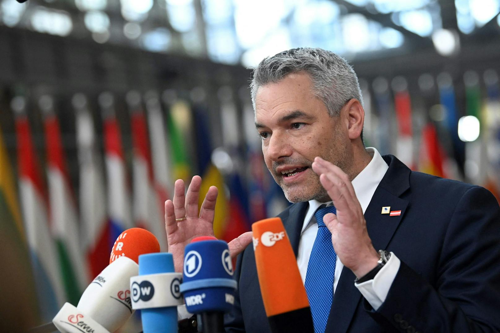 Die EU-Verhandlungen seien ein Erfolg für Österreich, so Kanzler Karl Nehammer. 