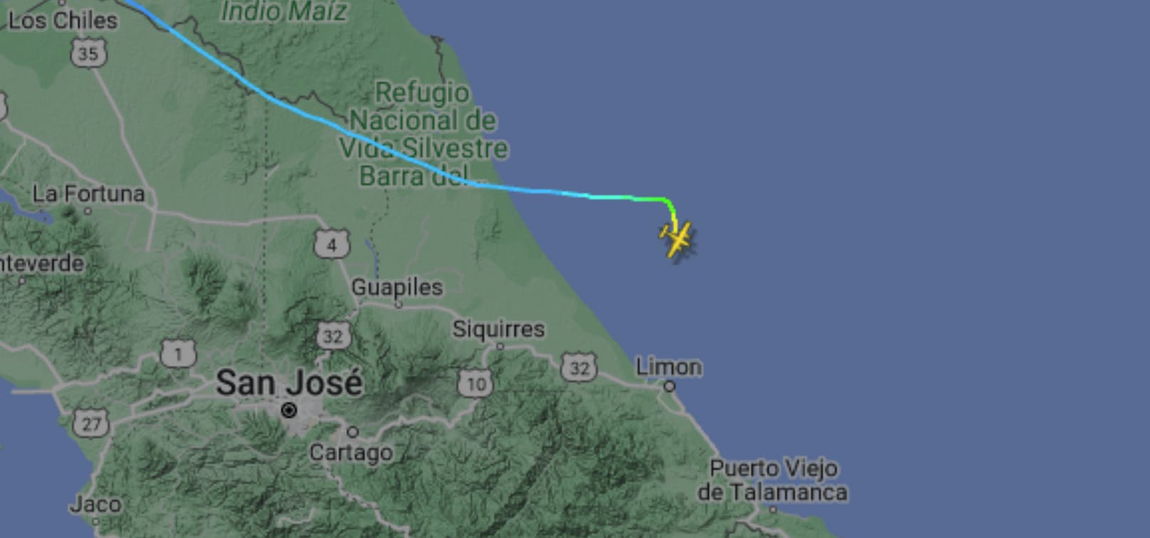 Das Flugzeug mit deutscher Registrierung war auf dem Weg von Mexiko zum Flughafen der Provinz Limón.