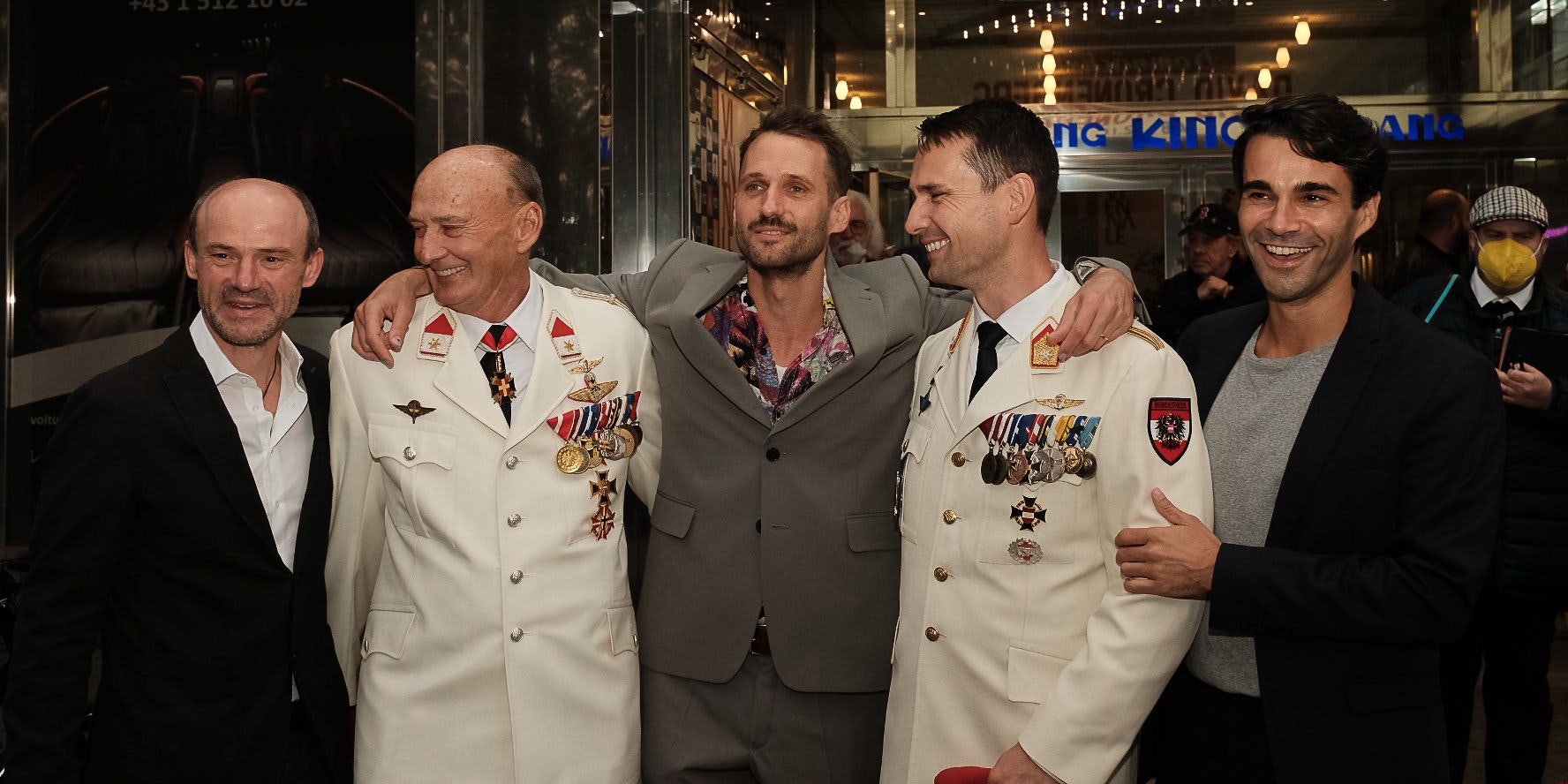 Mime Gerhard Liebmann, Charles Eismayer, Regisseur David Wagner, Mario Falak und Mime Luka Dimic (von links)