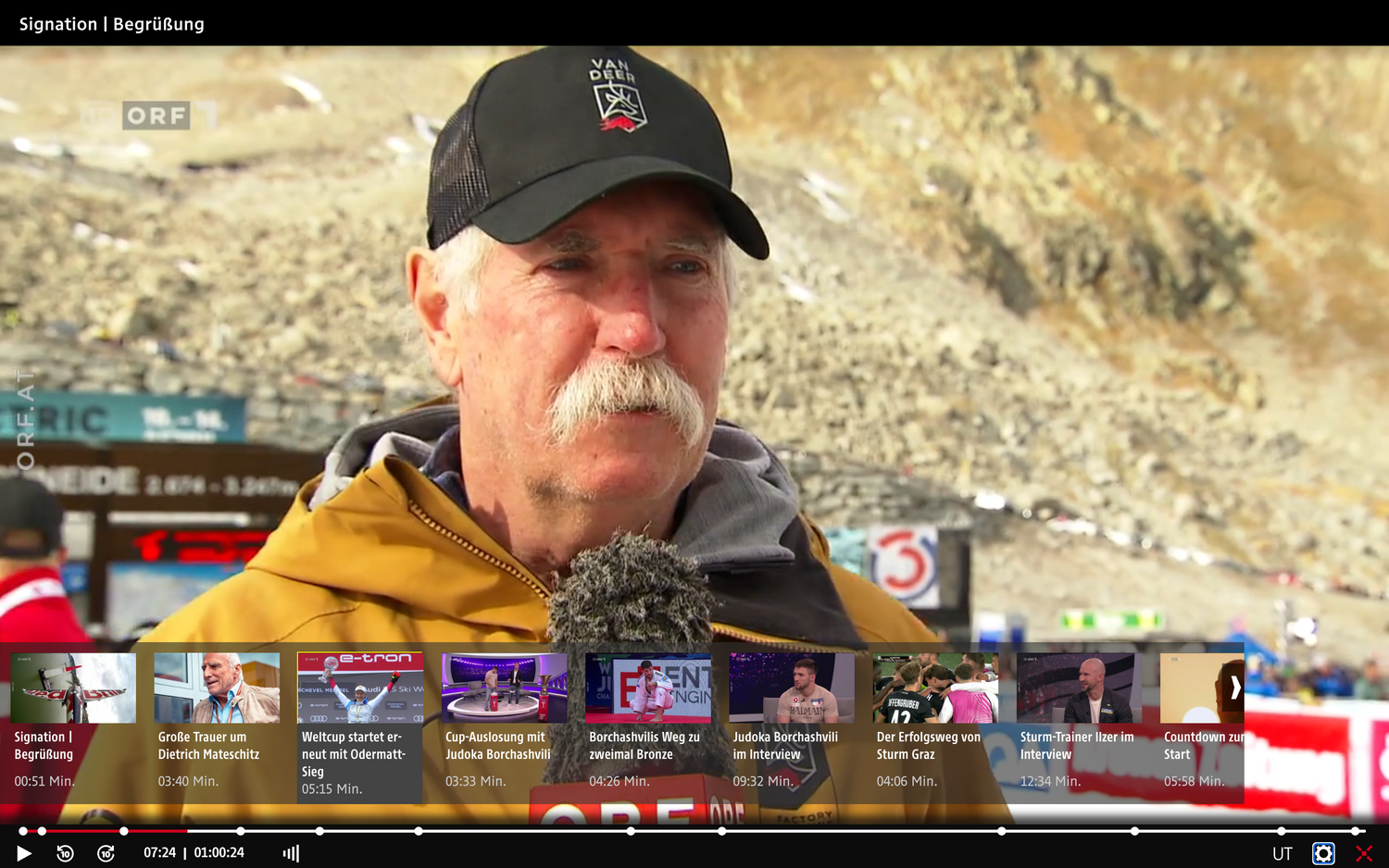 Papa Ferdinand Hirscher beim Weltcupstart.