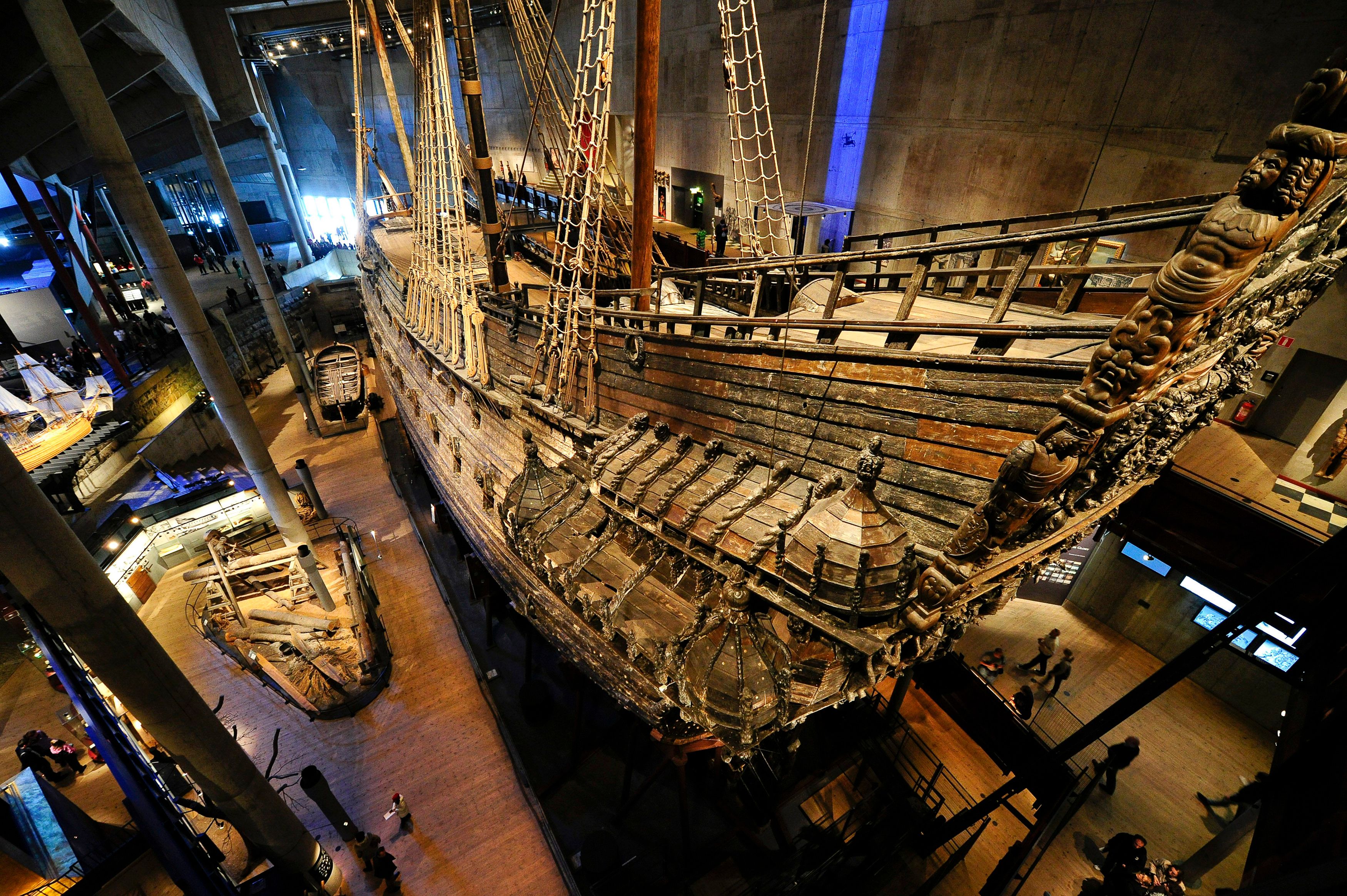 The warship Vasa is seen at the Vasamuseet museum in Stockholm, Sweden, April 24, 2011. Vasa was salvaged 50 years ago.The first parts of Vasa broke the surface on April 24, 1961 after 333 years on the seabed. REUTERS/Anders Wiklund/Scanpix (SWEDEN - Tags: SOCIETY) NO COMMERCIAL OR BOOK SALES. DENMARK OUT. NO COMMERCIAL OR EDITORIAL SALES IN DENMARK. NORWAY OUT. NO COMMERCIAL OR EDITORIAL SALES INNORWAY. SWEDEN OUT. NO COMMERCIAL OR EDITORIAL SALES IN SWEDEN