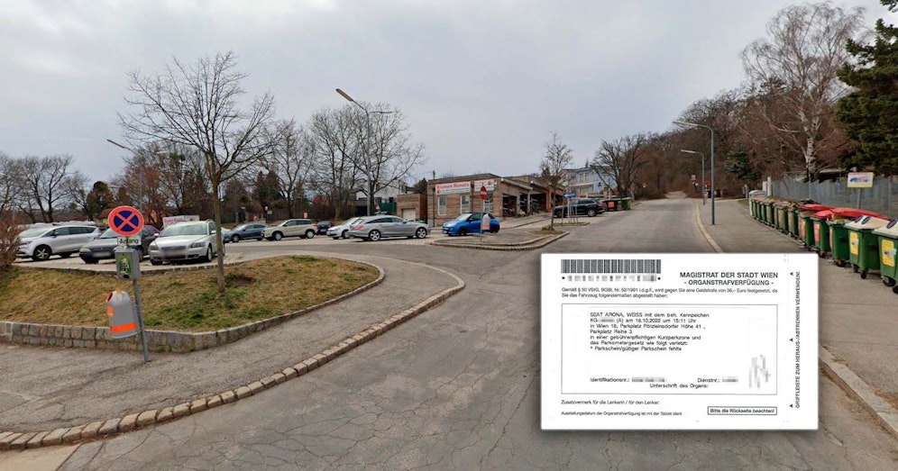 Auch auf diesem abgelegenen Parkplatz an der Wiener Stadtgrenze gilt die Kurzparkzone.