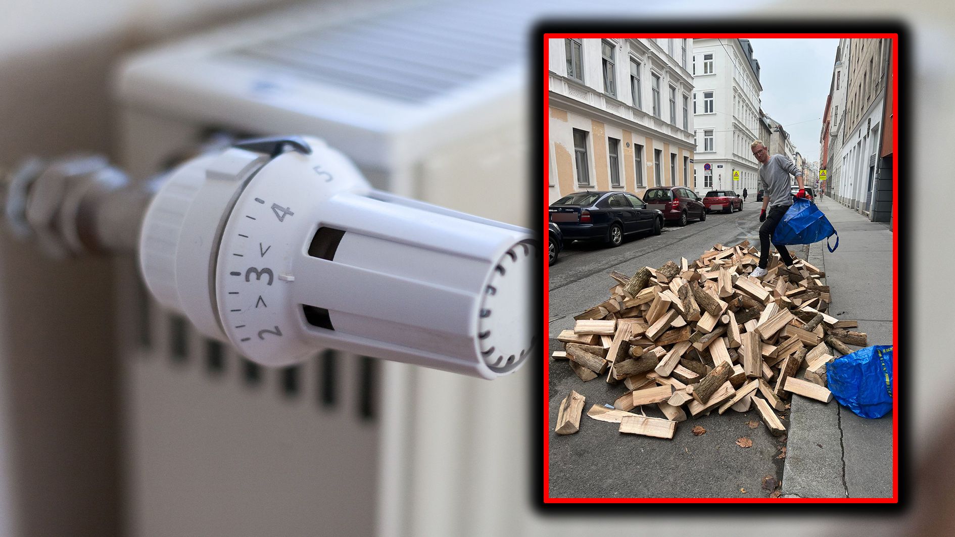 Anstatt sich vor den neuen Gasrechnungen zu fürchten, heizt Patrik nun mit Holz.