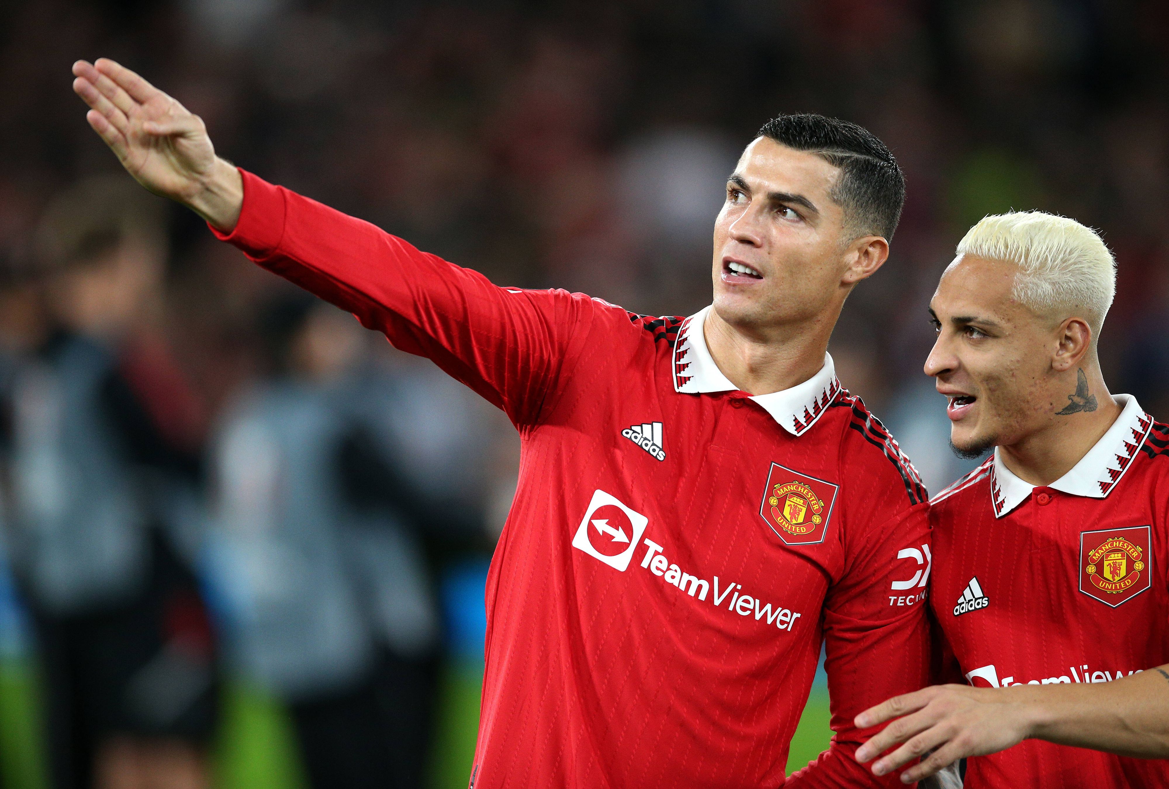 Cristiano Ronaldo und Antony im Spiel gegen Sheriff Tiraspol. 