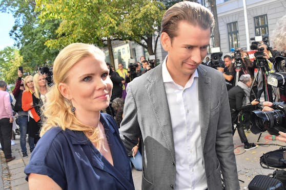 Sebastian Kurz und Lebensgefährtin Susanne beim Urnengang zur Nationalratswahl 2019, in Wien.