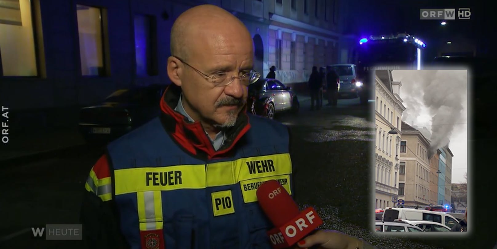 Feuerwehr-Sprecher Christian Feiler ist im ORF "not amused".