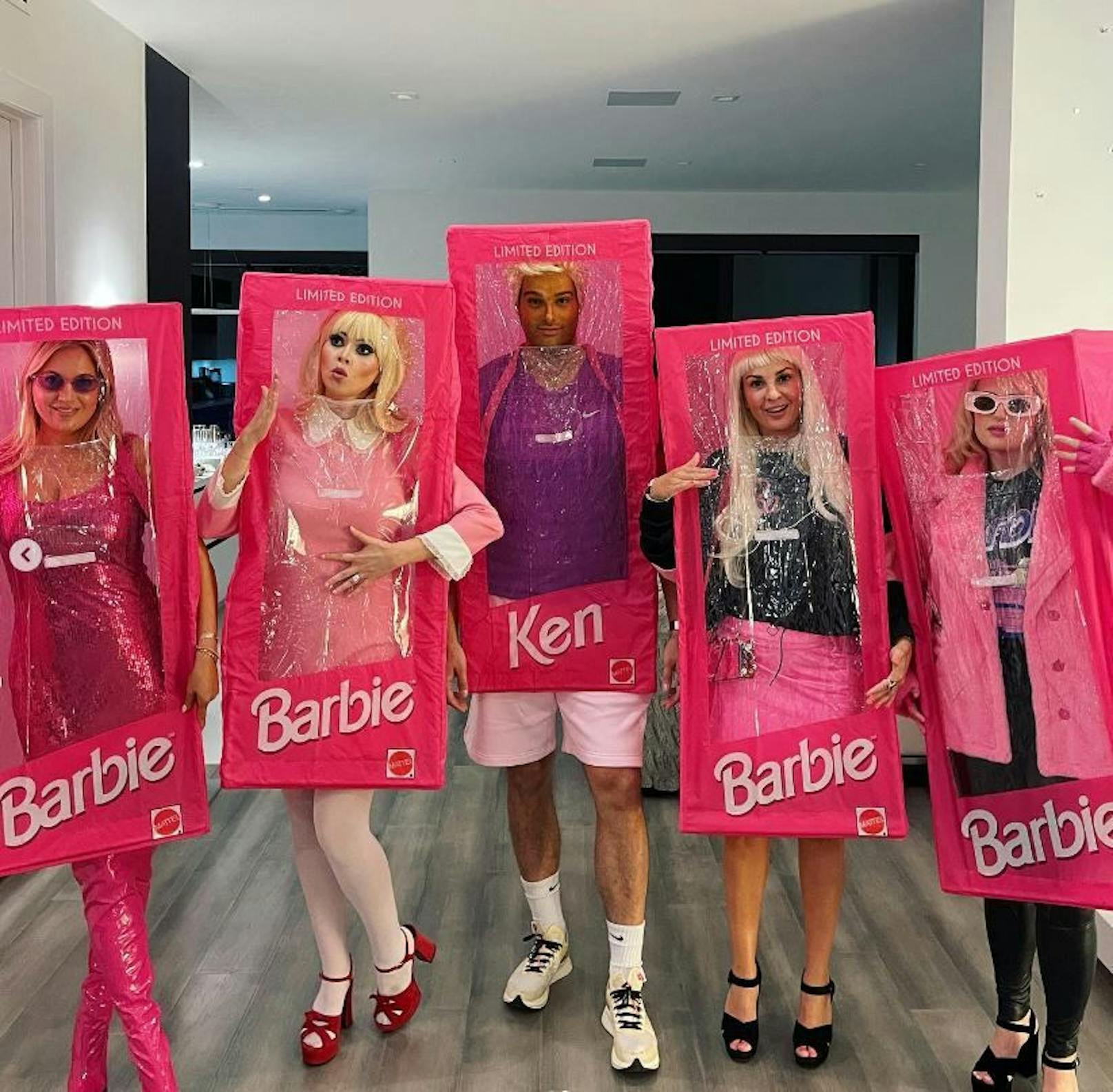 Rebel Wilson und ihre Freunde als Barbie-Figuren inklusive Ken.