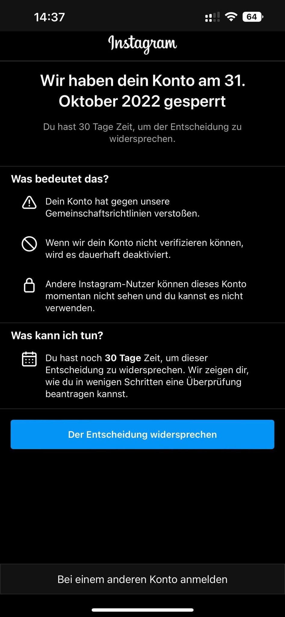 Wegen eines technischen Fehlers wurden die Konten zahlreicher Instagram-Nutzerinnen und -Nutzer gesperrt.