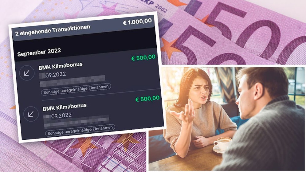 Georgs Klimabonus landete bei seiner Ex – zurückgeben will sie den Fünfhunderter aber keineswegs.