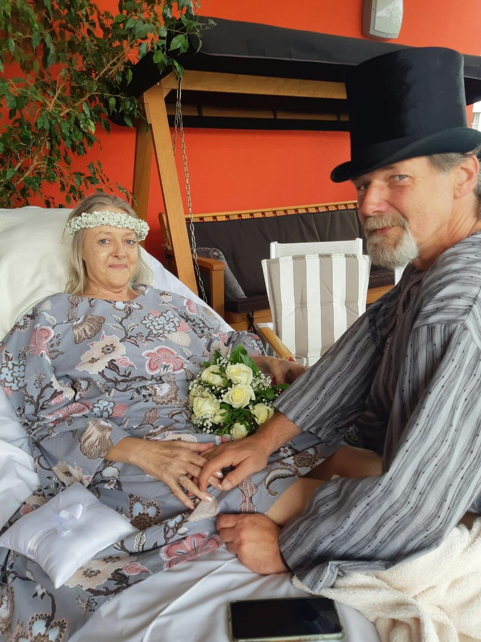 Sylvia Schmeissl und Christian Eigner heirateten im Hospiz.