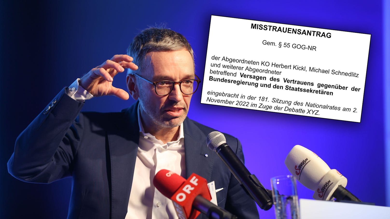 <em>"Heute"</em> erfuhr: Herbert Kickl (FPÖ) will am Mittwoch die Regierung absetzen.
