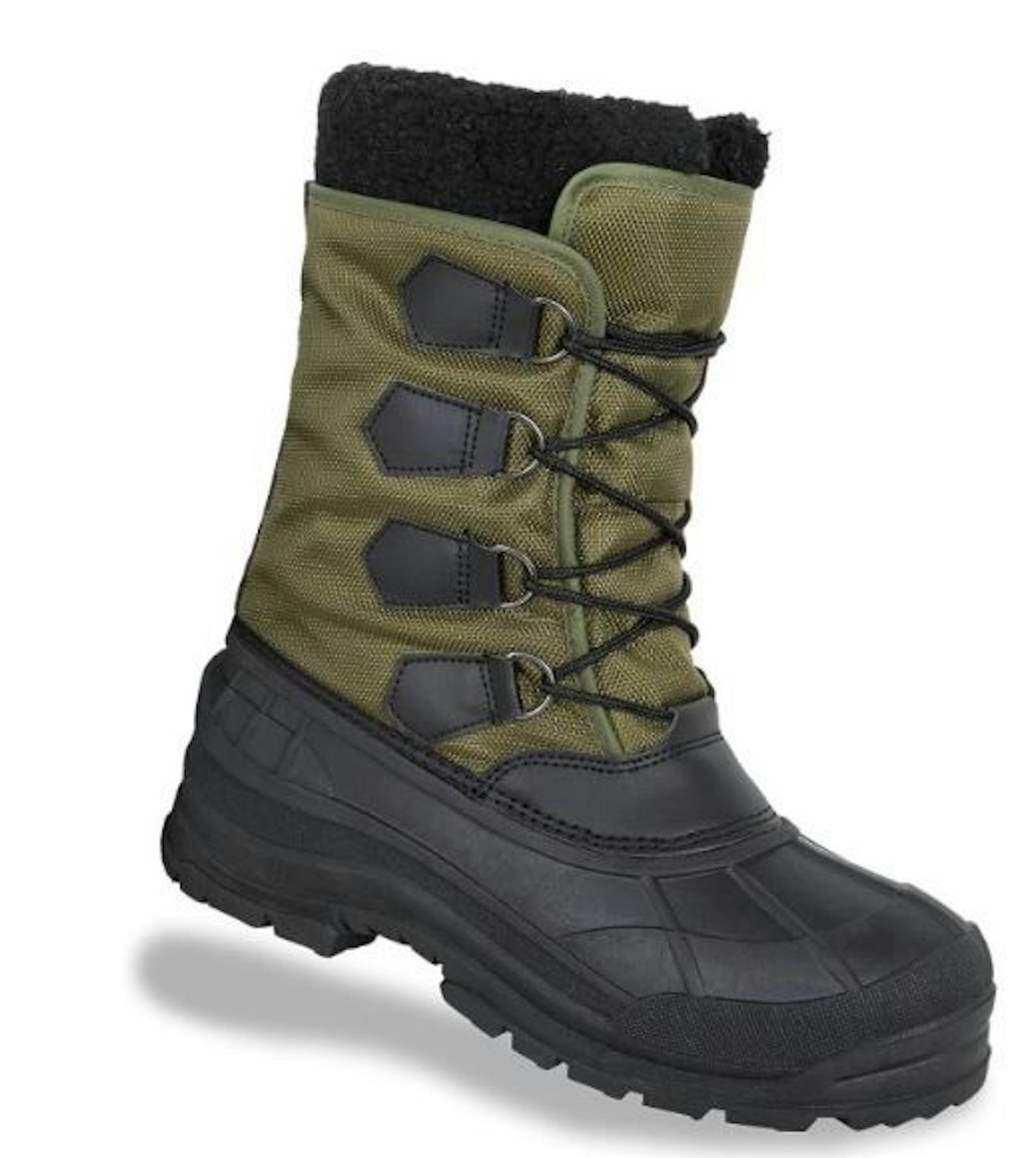 Diese Outdoor-Stiefel halten deine Füße trocken und warm. Der olivgrüne Ton und die Schnürsenkel im Combat-Stil sind für all jene perfekt, die den Militär-Look bevorzugen.