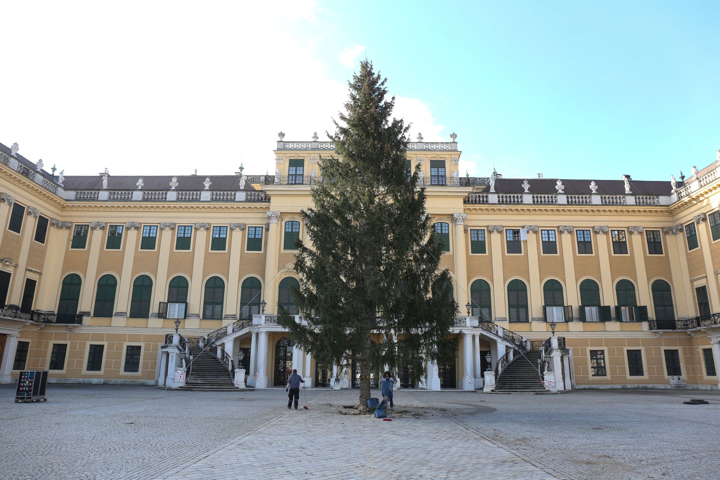 Am 2. November wurde die Waldviertler Fichte der Bundesforste vor dem Schloss Schönbrunn aufgestellt.