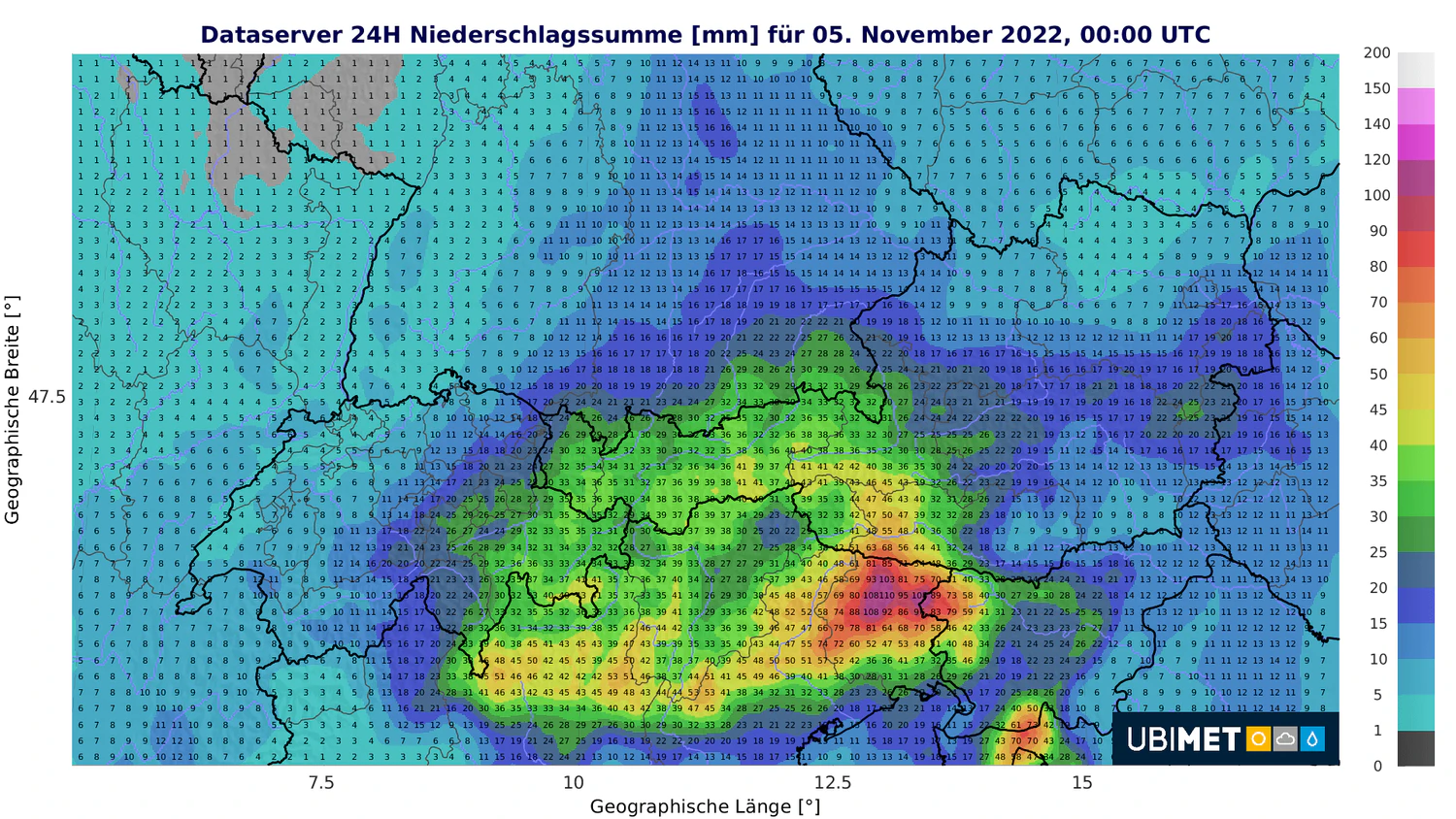 So kommt der Regen nach Österreich.