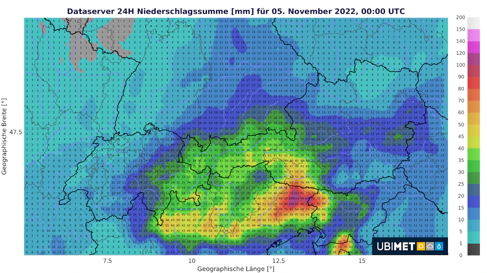So kommt der Regen nach Österreich.