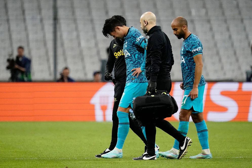 Son Heung-min verletzte sich in Marseille.
