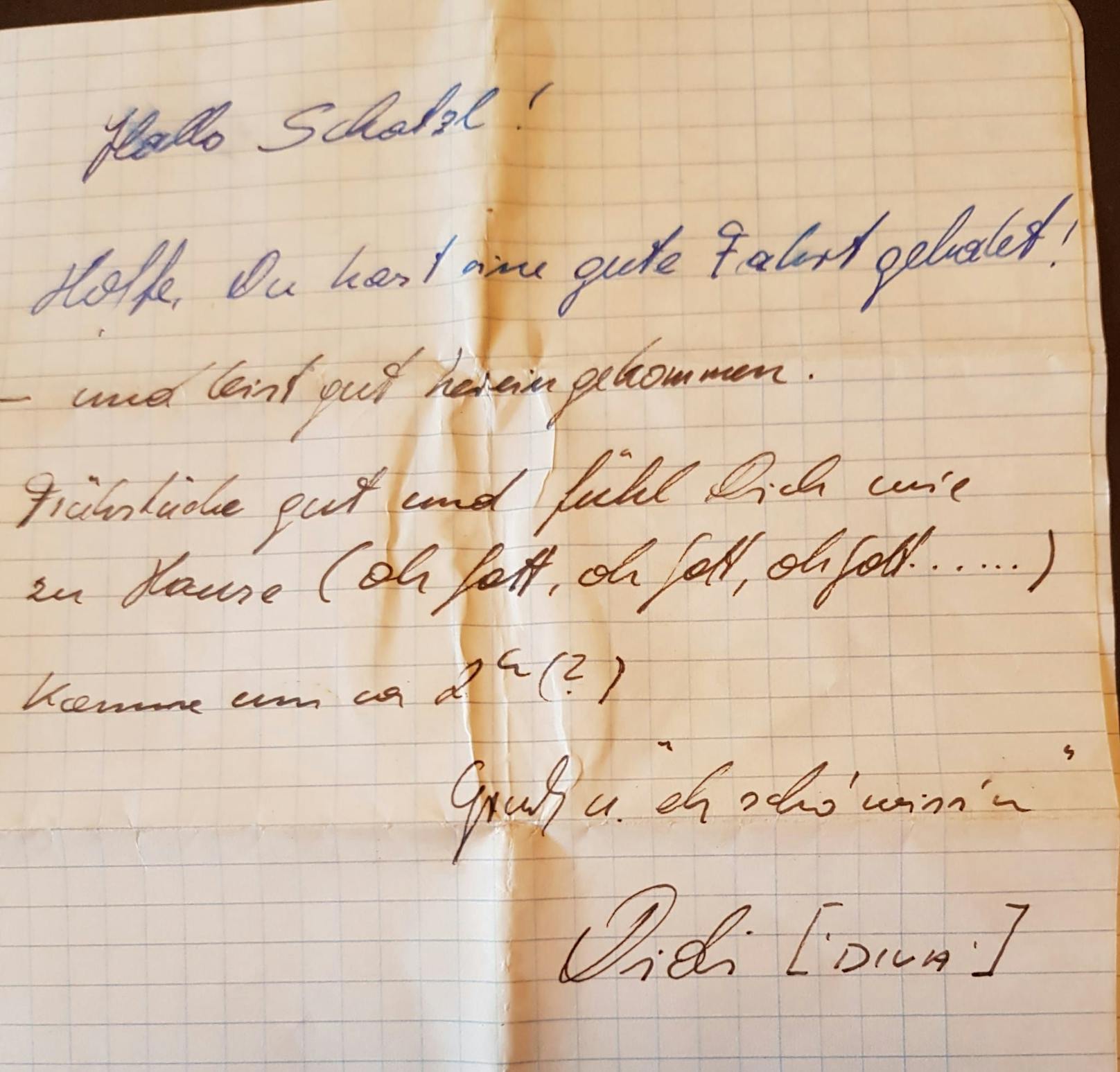 Diesen Brief schrieb Mateschitz, als Ursula ihn in Wien besuchte.
