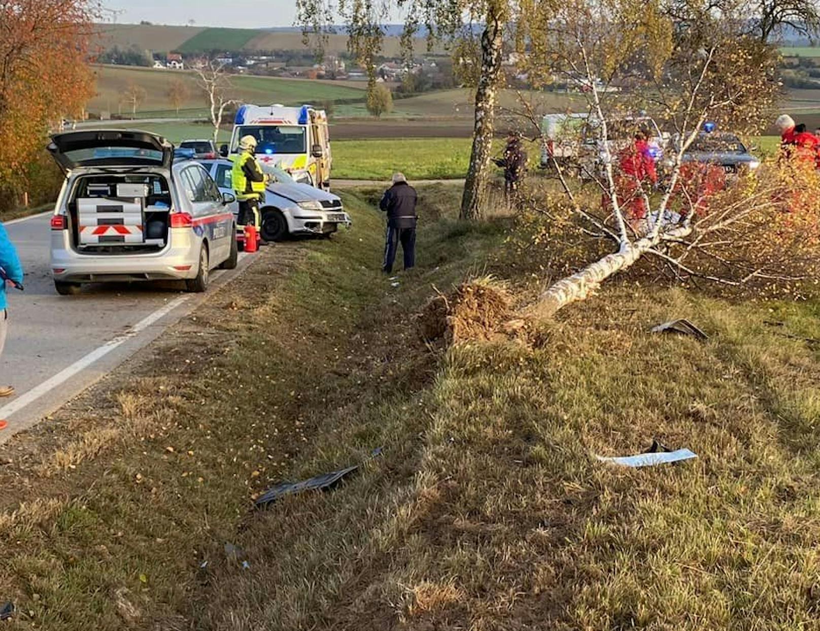 Das Fahrzeug kam von der Straße ab.