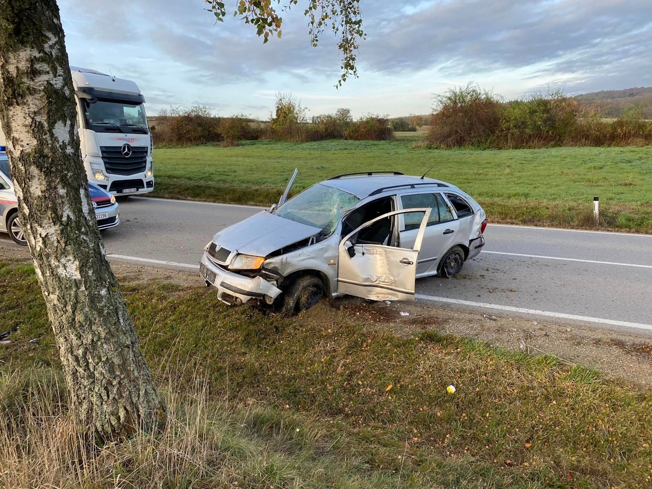 Heute.at - Drei Verletzte nach Crash gegen Baum in Stranzendorf