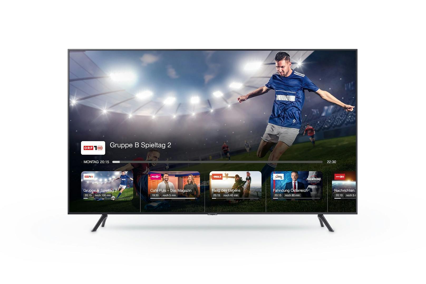 Fußball Stream-Team: Samsung 4K SmartTV zum Internet und TV von Drei.