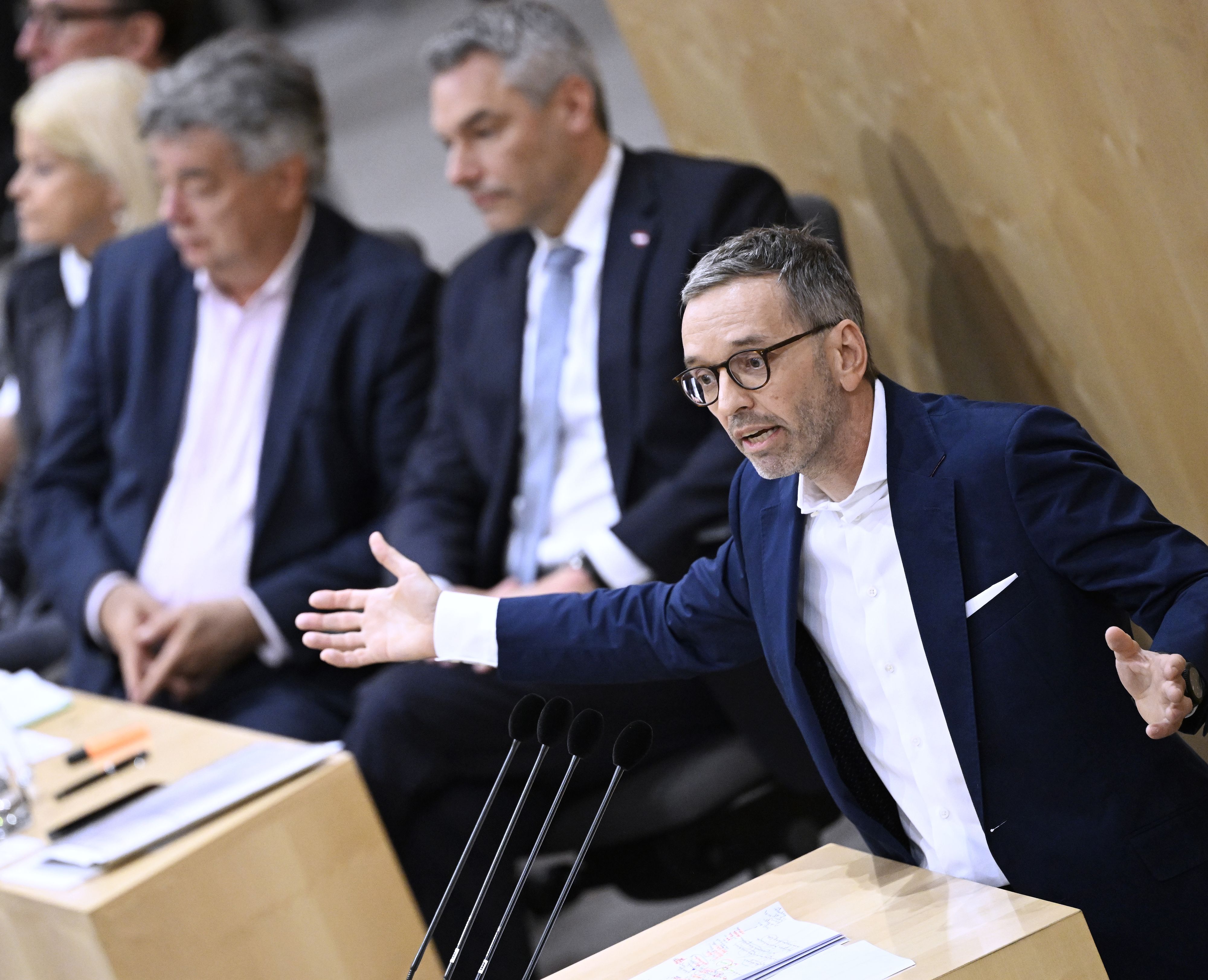 FPÖ-Chef Kickl geht auf die Bundesregierung los.