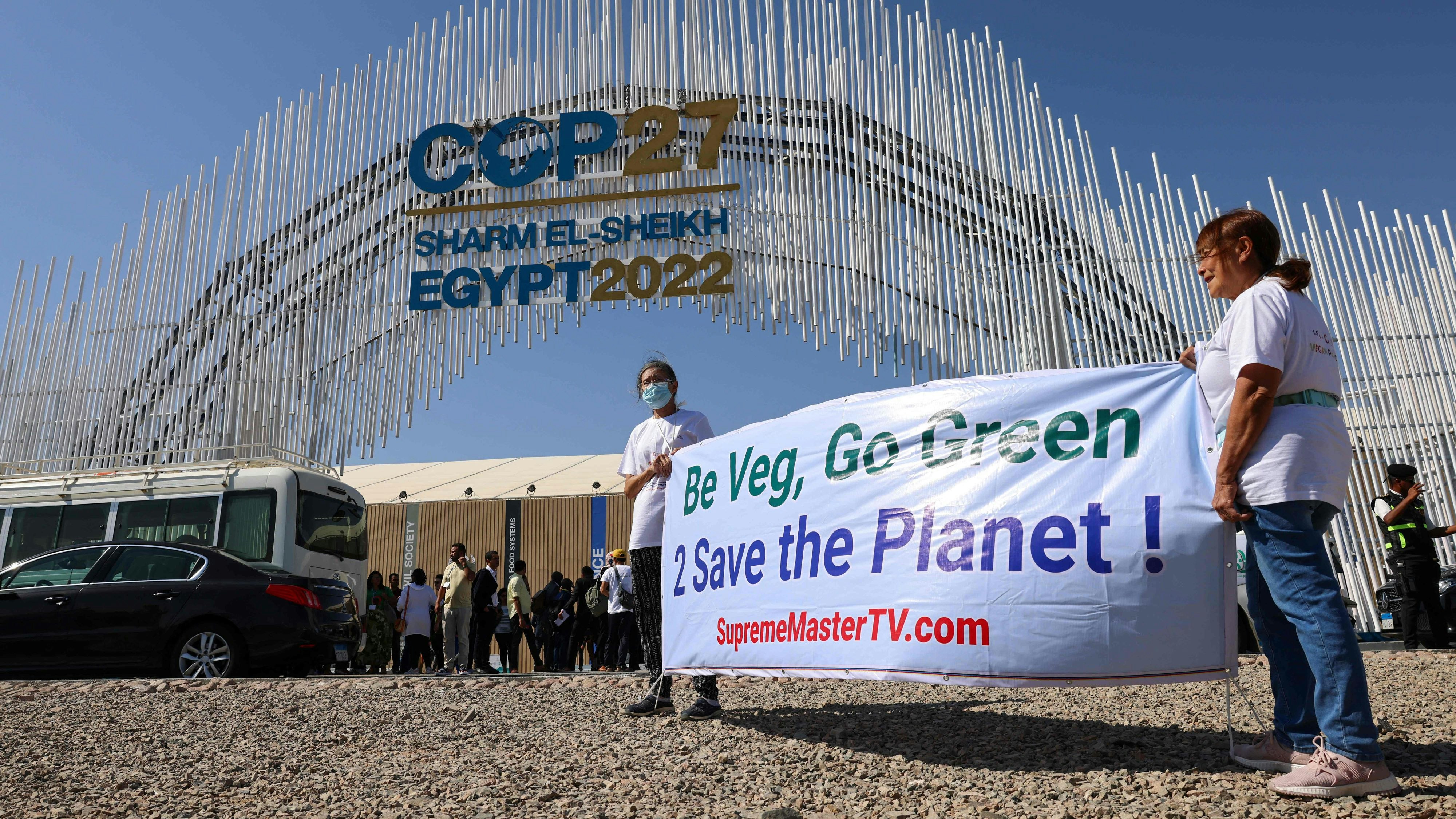Demo in Ägypten: Klimaziele weit entfernt.
