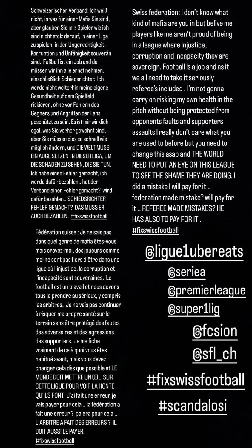 Der Balotelli-Wutbrief auf Instagram