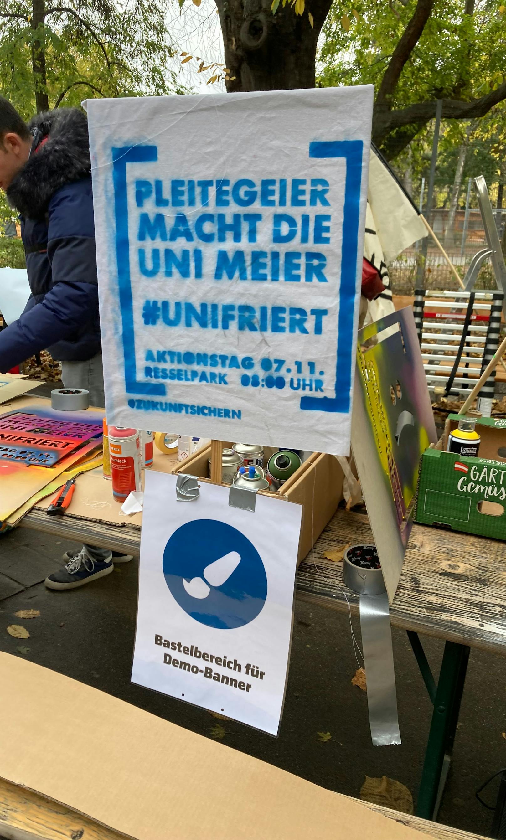Am 7. November protestierten die Universitäten in Wien. Die TU macht mit einem Aktionstag aufmerksam