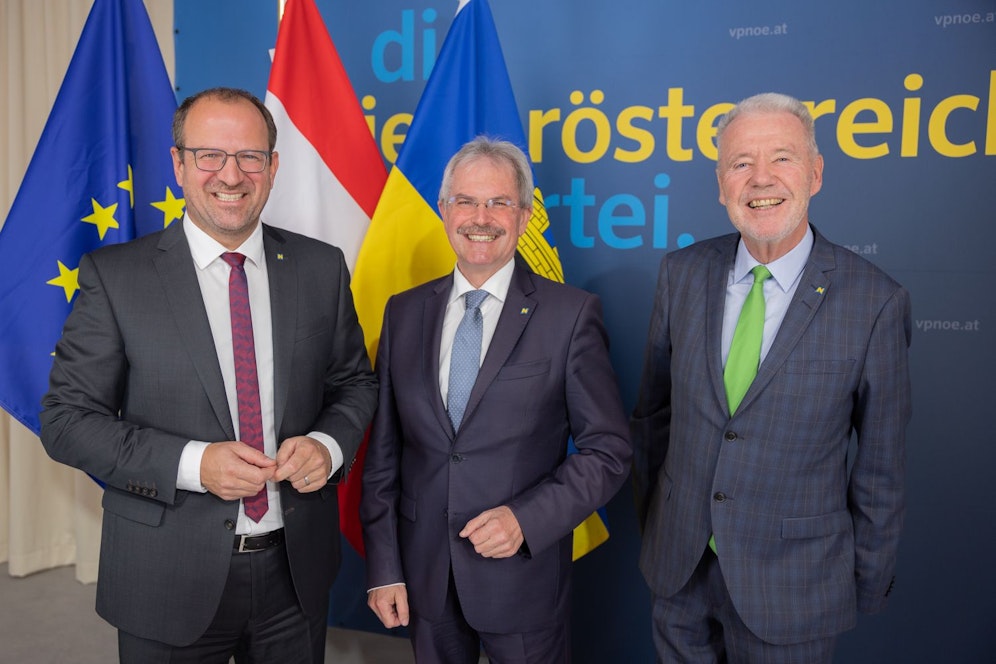 Guter Dinge: Bernhard Ebner, Karl Wilfing und Klaus Schneeberger (v. li. n. re.) bei PK am Montag
