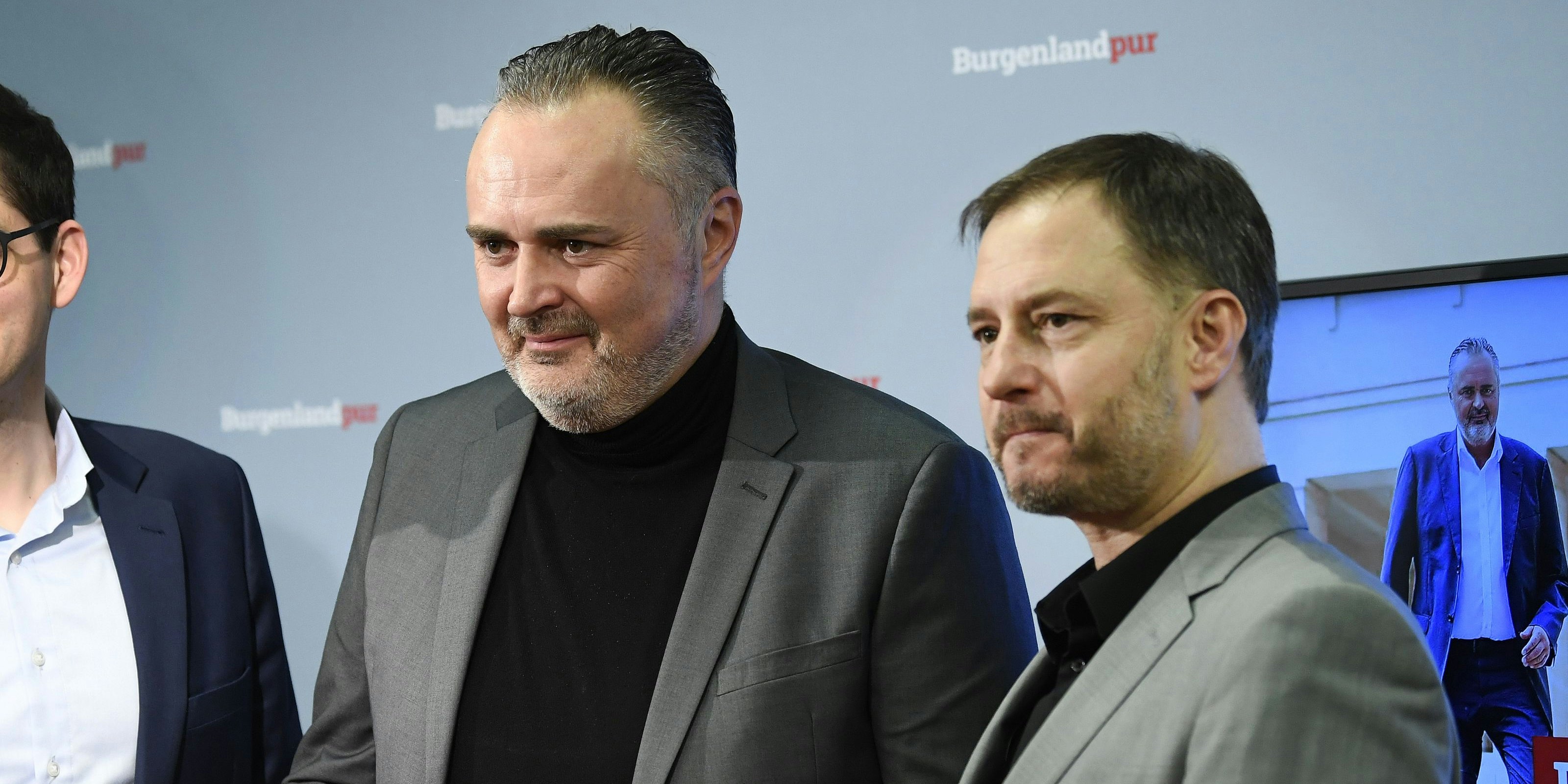 Burgenlands Landeshauptmann Hans Peter Doskozil mit Landesgeschäftsführer Roland Fürst (rechts).