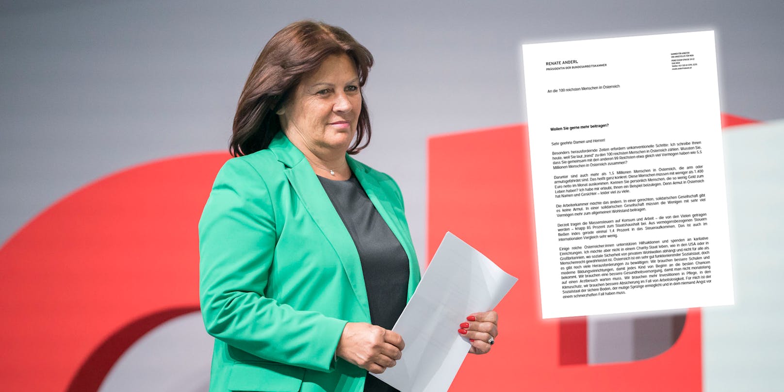 AK-Chefin Renate Anderl verschickte 100 Briefe.