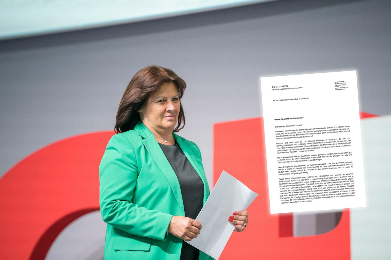100 reichste Österreicher bekamen Brief von AK-Chefin