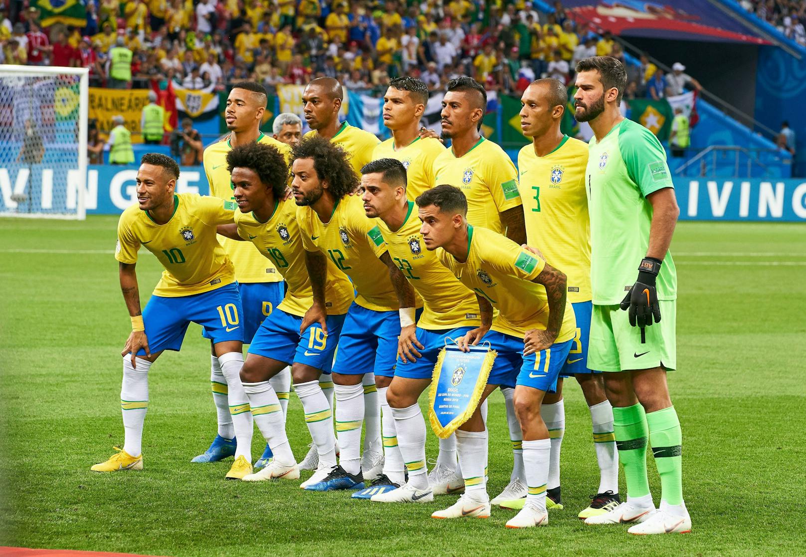Ein Teamfoto von der WM 2018. Damals noch mit dabei: Coutinho. 
