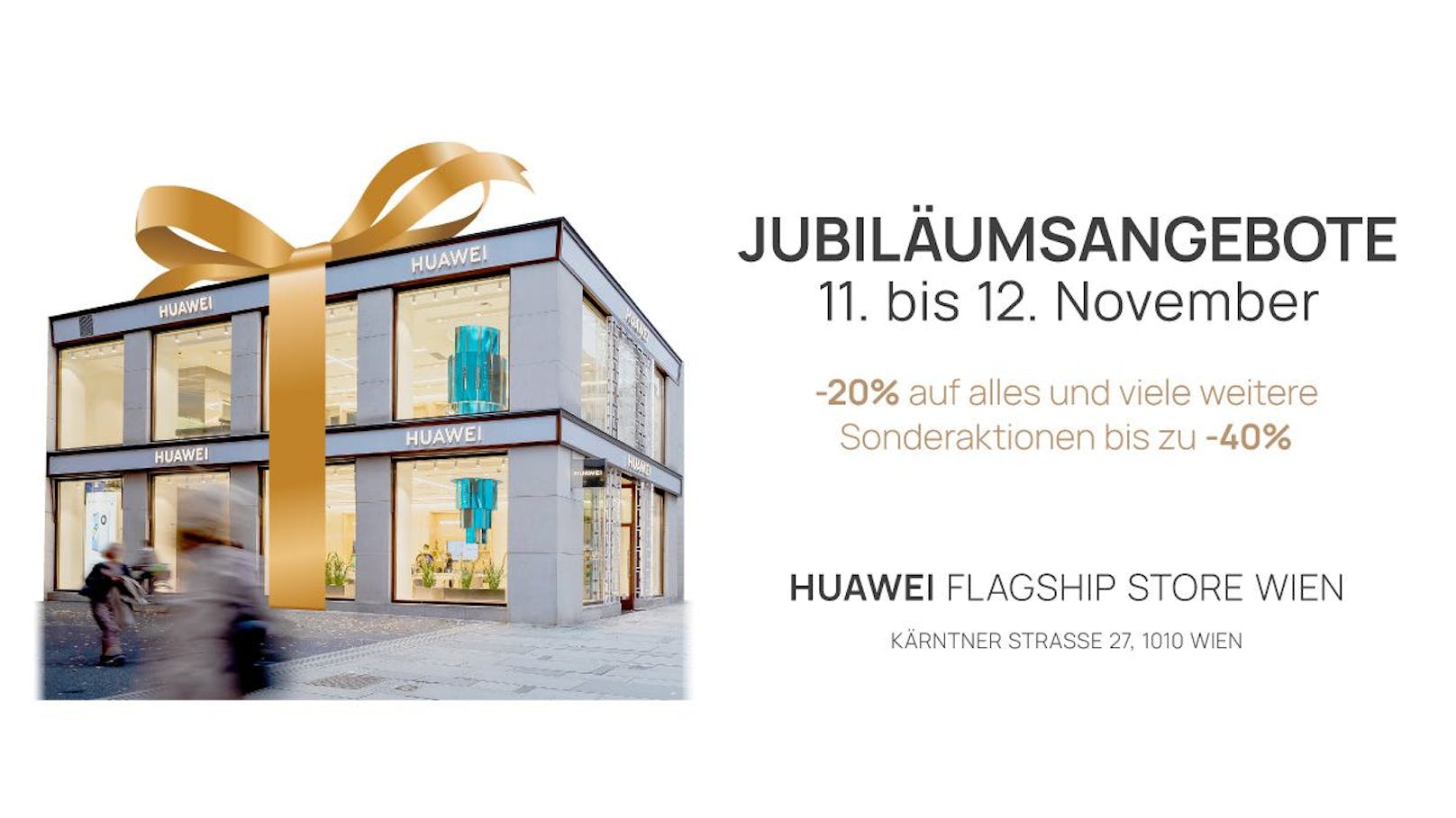 Der Huawei Flagship Store Wien Kärntner Straße wird ein Jahr alt und feiert das mit zahlreichen Aktionen.