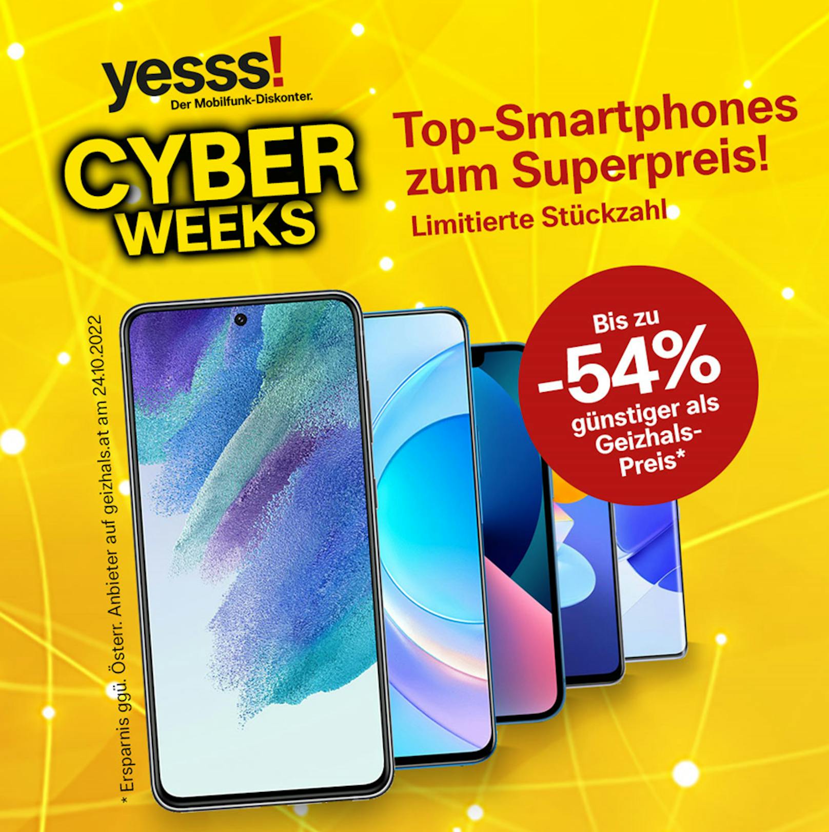 Ab 7. November: yesss! Cyber Weeks mit top Smartphones.