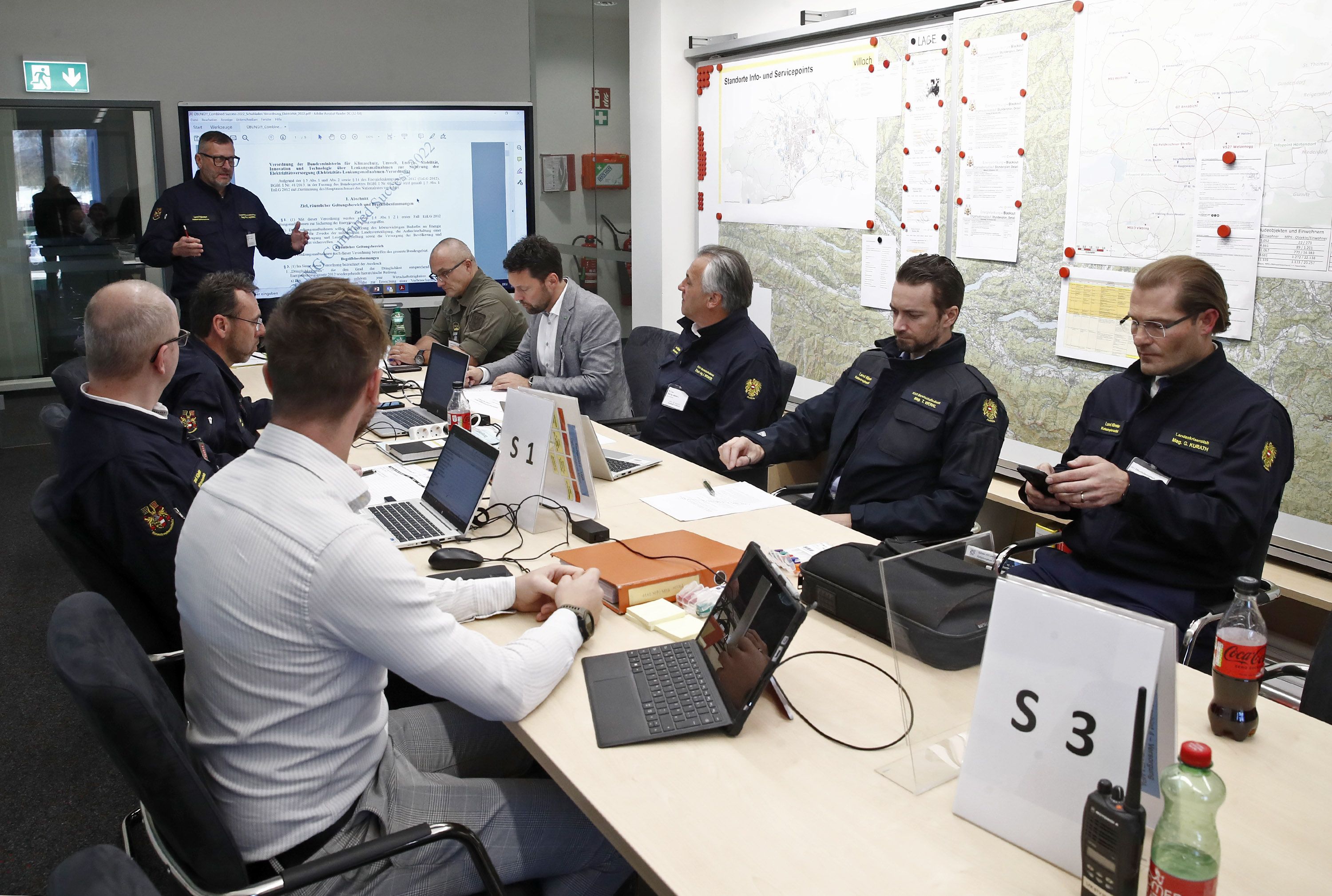 Die Übung des Land Kärnten zu den Energielenkungs- und Blackout-Maßnahmen.