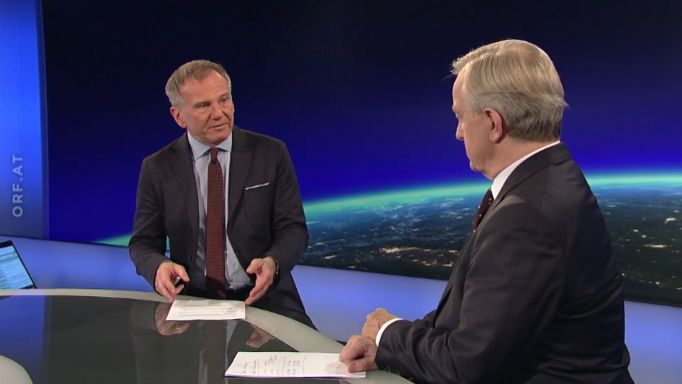 Johannes Steinhart, Präsident der Österreichischen Ärztekammer, in der ZIB2 mit Armin Wolf am 8. November 2022.