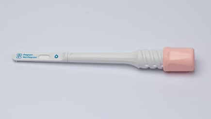 Auch bei diesem Test steht ein Streifen für «nicht schwanger» und zwei Streifen stehen für «schwanger».