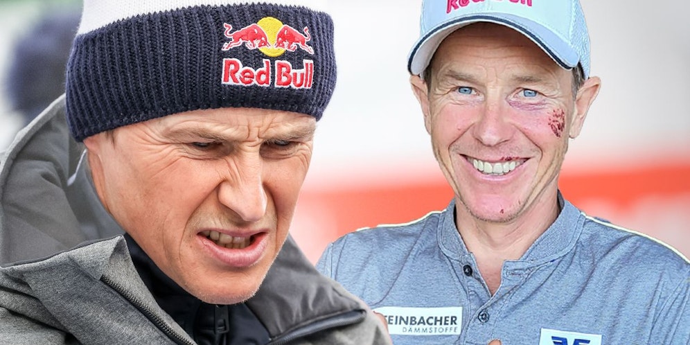 Vor und nach der Crocodile Trophy - Andreas Goldberger ist vom Rennen gezeichnet.